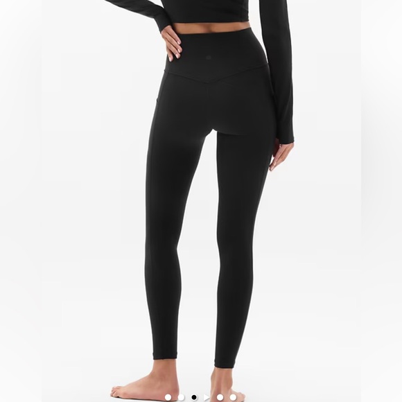 Athleta Salutation Stash High Rise Black Powervita Tight Size Medium TALL - Picture 5 of 10